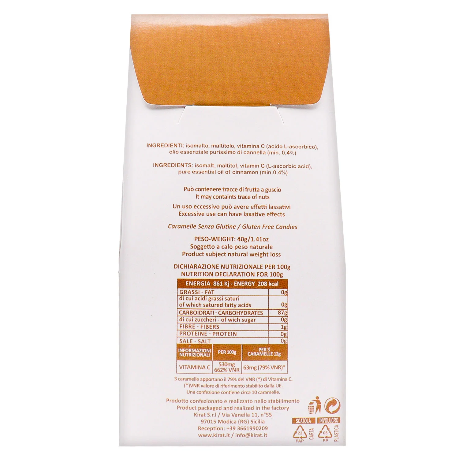 Caramelle Cannella senza Zucchero con Vitamina C - immagine 4