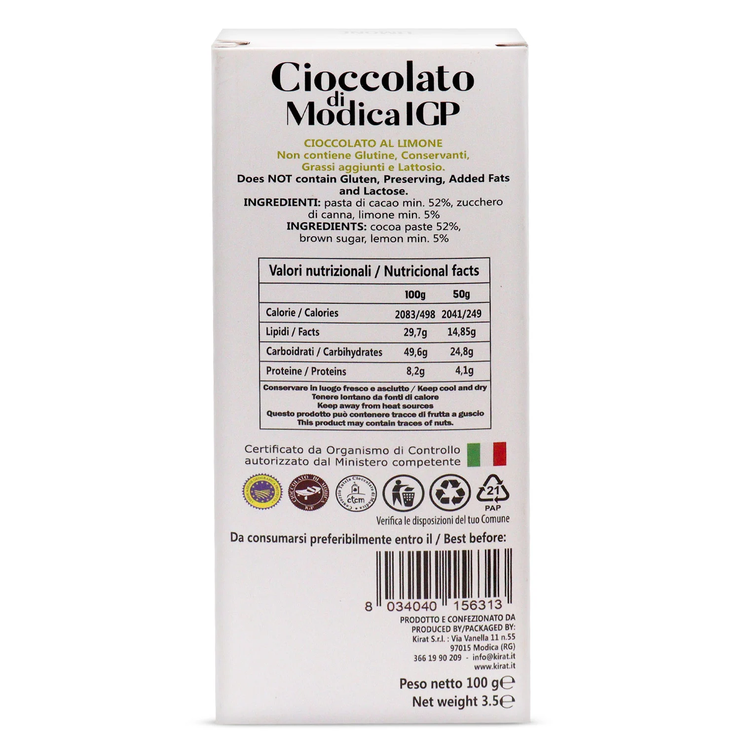 Cioccolato IGP Kirat al Limone 100 gr - immagine 4