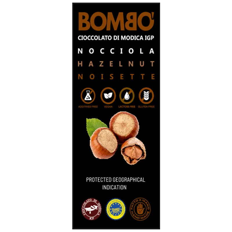 Cioccolato IGP Bombò Nocciola 50 gr